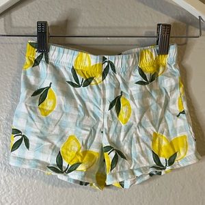 Carter’s Girls 5T/5A Blue plaid lemon printed shorts 🍋